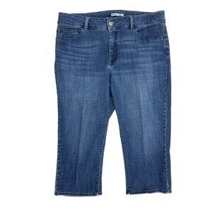 Riders by Lee Mid Rise Capri Women's size 14 Dark Wash Blue Denim jeans